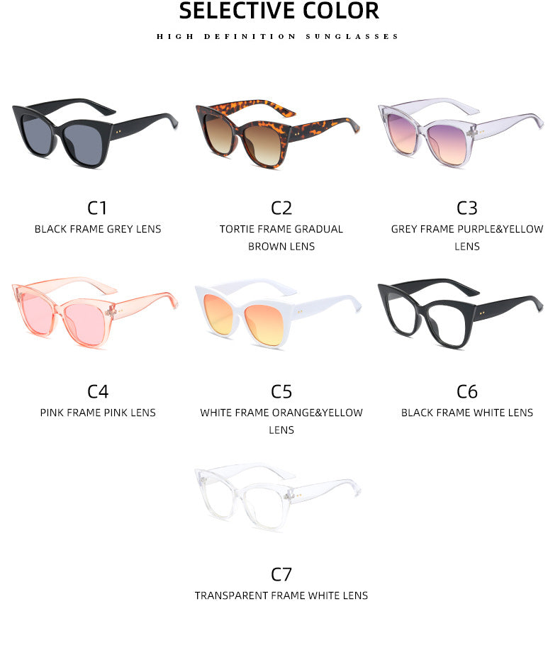 Damen extravagante Cat-Eye-Sonnenbrille mit verspiegelten Gläsern Brehn