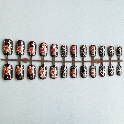 Festliches Lebkuchen-Motiv Nail Art Set
