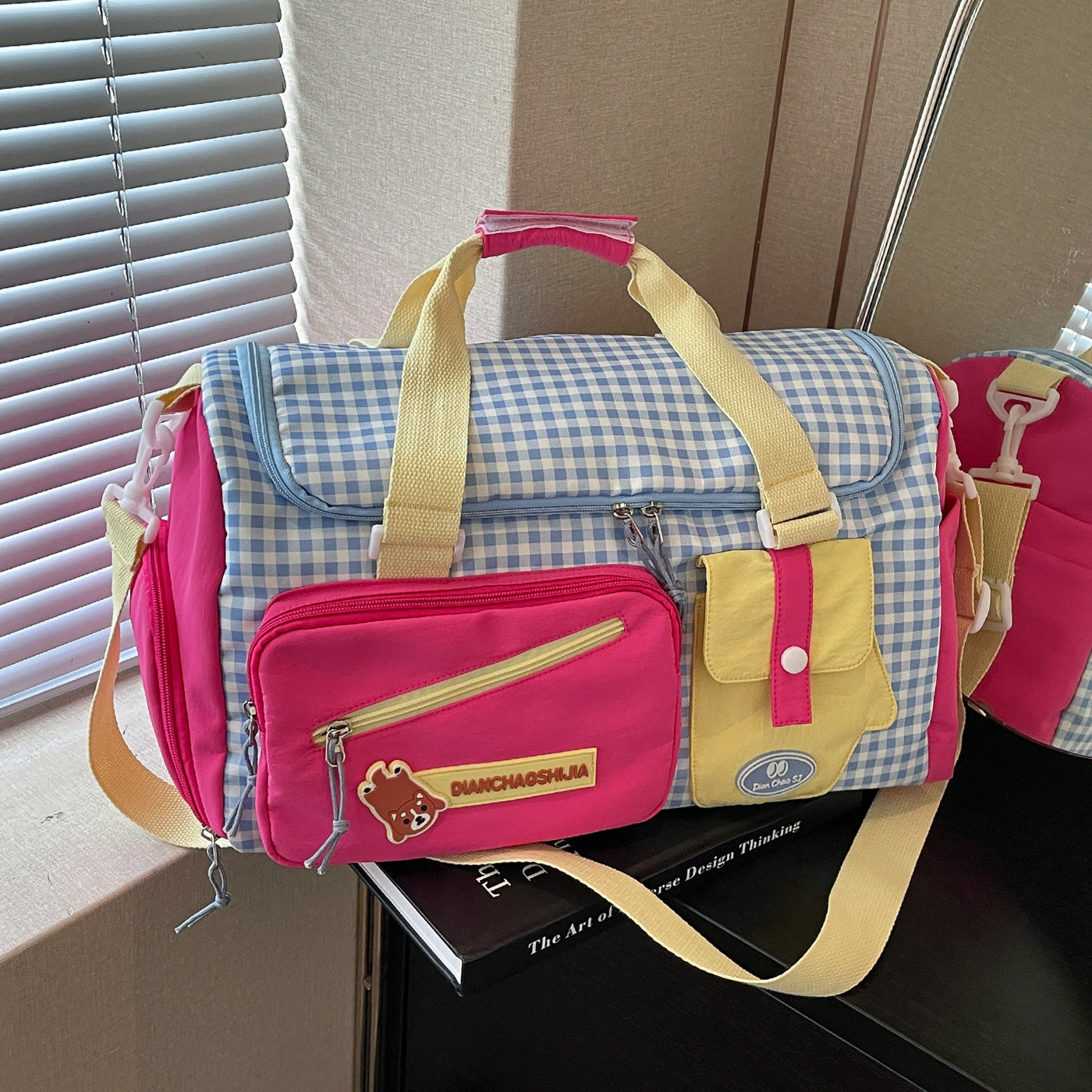 Stilvolle Karomuster Duffle Bag