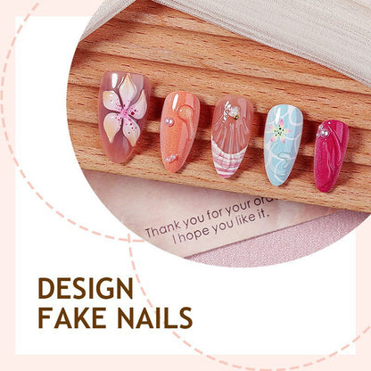 Kunstnagelset mit einzigartigen floralen und maritimen Designs Brehn