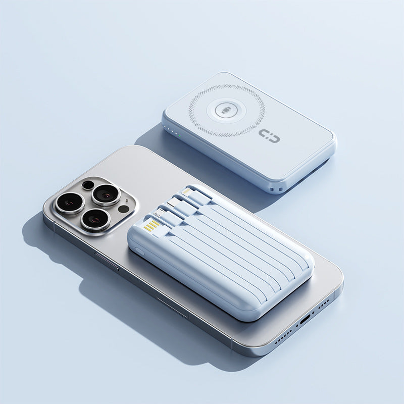 Kompakte Powerbank mit Integriertem Ladekabel und Schnellladefunktion Brehn