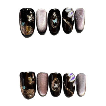Künstlerisches handgemachtes Press-On-Nageldesign-Set