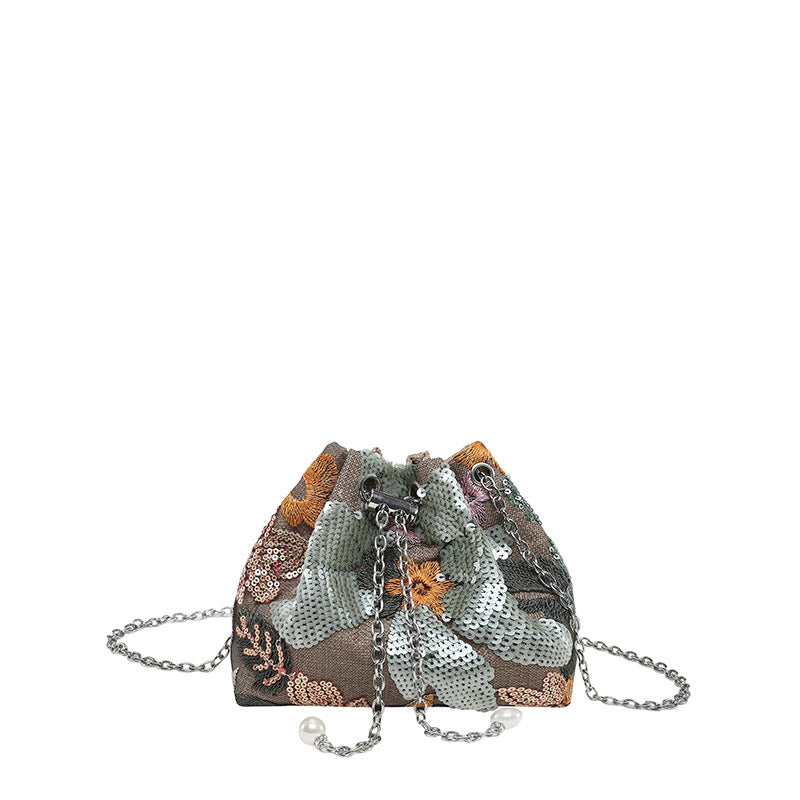 WoStylish Pailletten Zugverschluss Clutch Tasche Brehn
