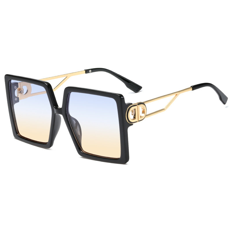 Damen oversized quadratische Sonnenbrille mit elegantem Metallgestell und polarisierenden Gläsern Brehn