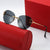 Damen elegante Cat-Eye Sonnenbrille mit Goldakzenten und UV-Schutz Brehn