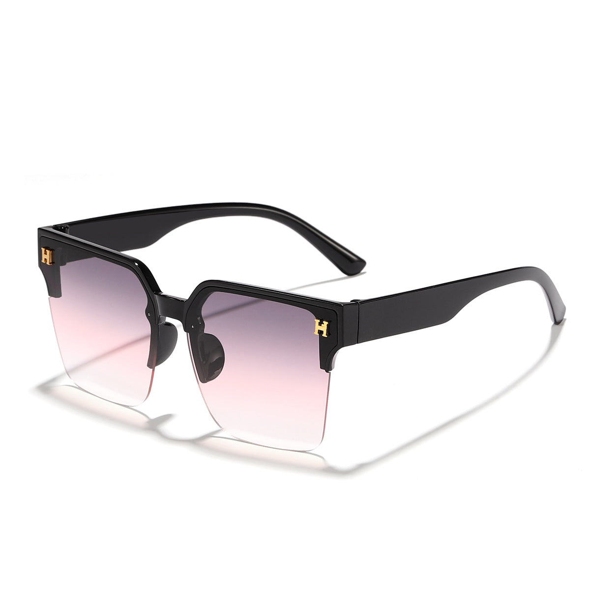 Damen moderne quadratische Sonnenbrille mit transparentem Rahmen Brehn