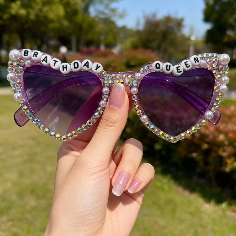 Dekorative mit Strass verzierten Herz-Sonnenbrillen Brehn