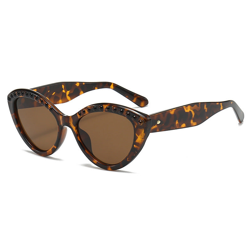 Damen Cat-Eye Sonnenbrille mit glitzernden Details Brehn