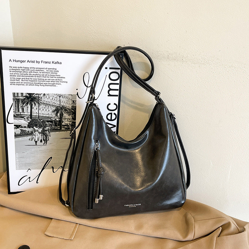 Lässige Leder Hobo-Tasche