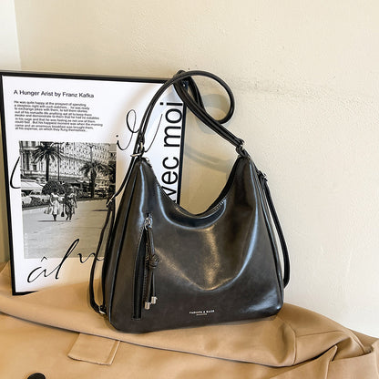 Lässige Leder Hobo-Tasche