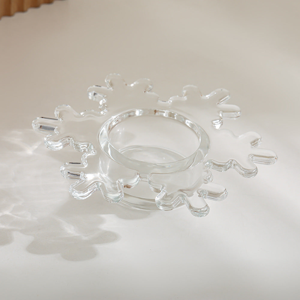 Schneeflockenförmiger Glas Teelichthalter Brehn