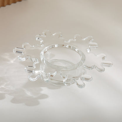 Schneeflockenförmiger Glas Teelichthalter Brehn