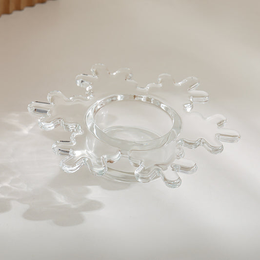 Schneeflockenförmiger Glas Teelichthalter Brehn