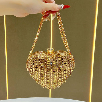 Rhinestone-besetzte Herz-Clutch