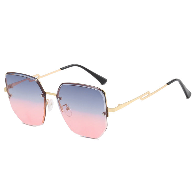 Damen geometrische Designer-Sonnenbrille mit verspiegelten Gläsern Brehn