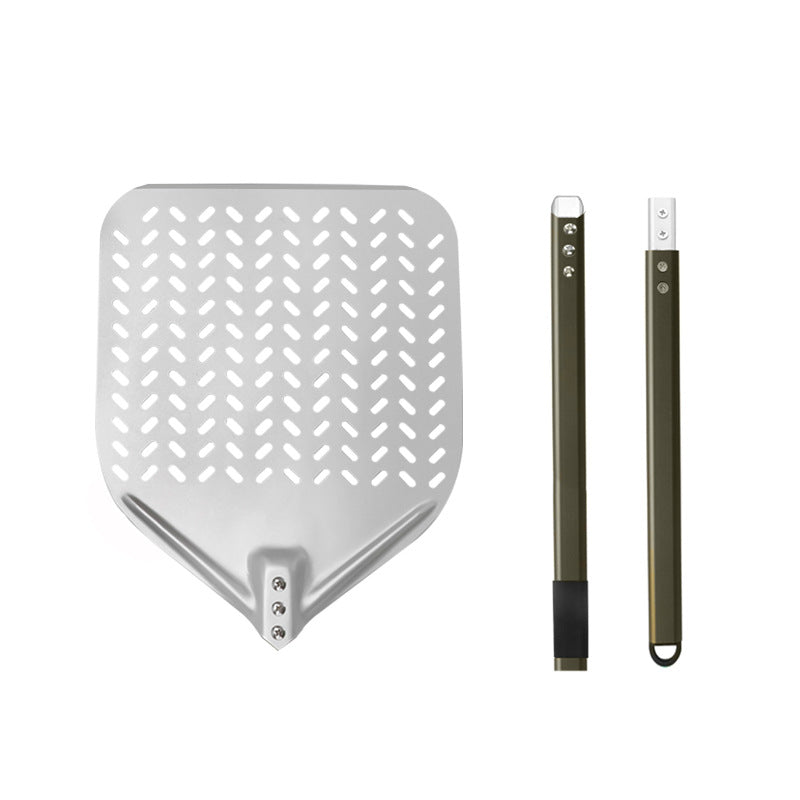 perforierte Aluminium-Pizzaschaufel mit langem ergonomischem verstärktem Griff Brehn
