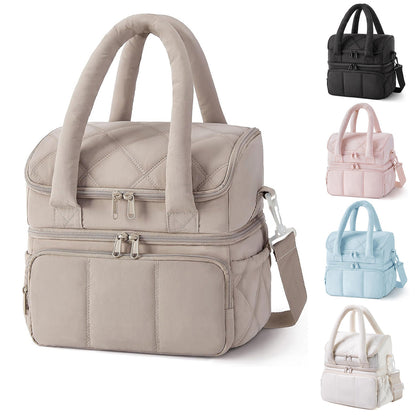 Damen Isolierte Kühltasche mit mehreren Fächern und abnehmbarem Schultergurt Brehn