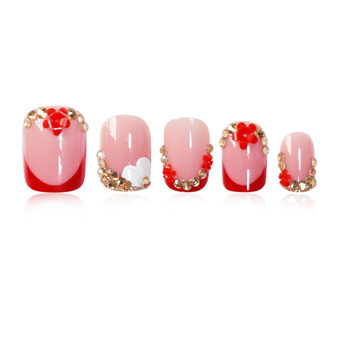 Floral-Accent Press-On Nail Art Brehn