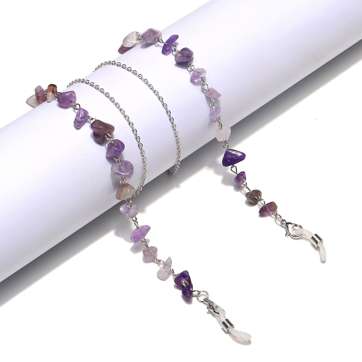 Natürliche Amethyst-Kristall-Brillenketten Brehn