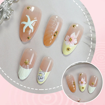 Dekoratives strandthemen Press-On Nagelset