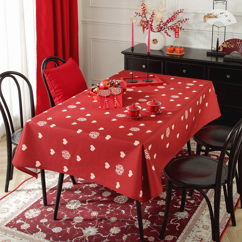 Gestreifte Tischdecke