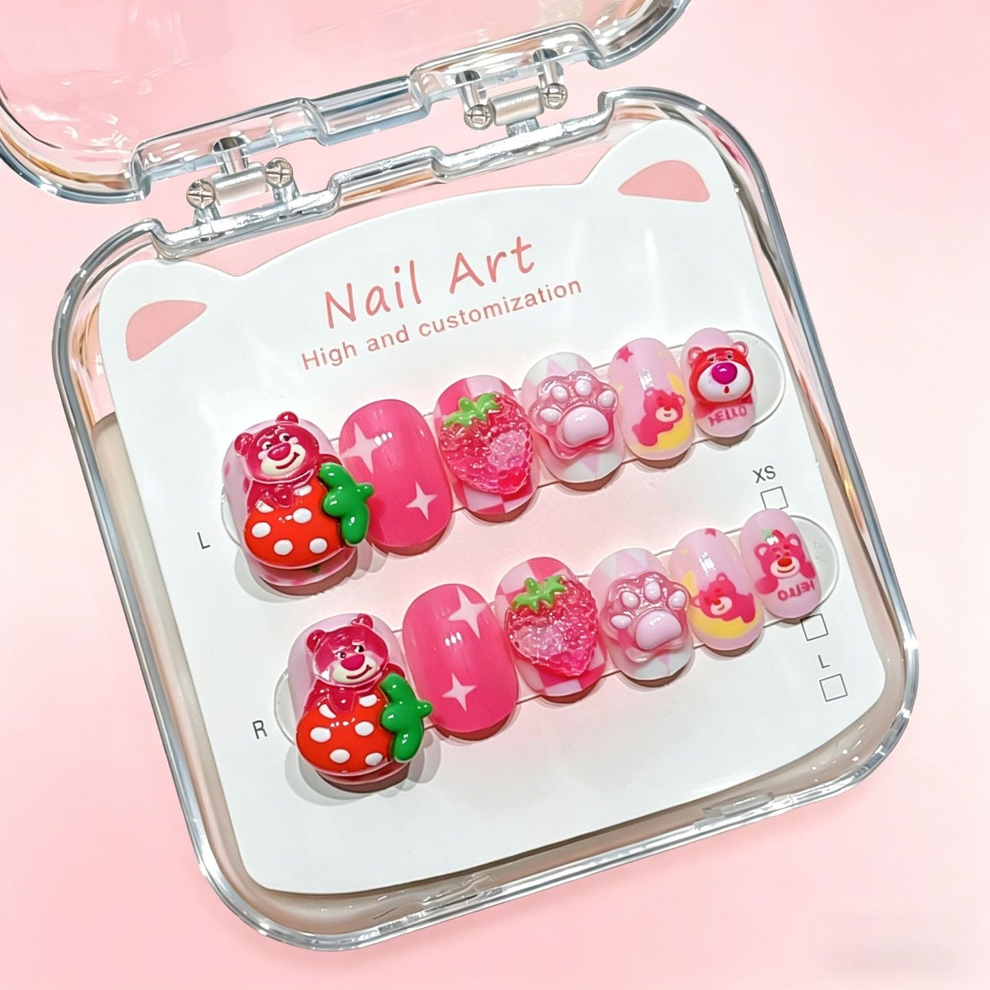 Benutzerdefiniertes cartoon-inspiriertes press-on Nagelkunst-Set Brehn