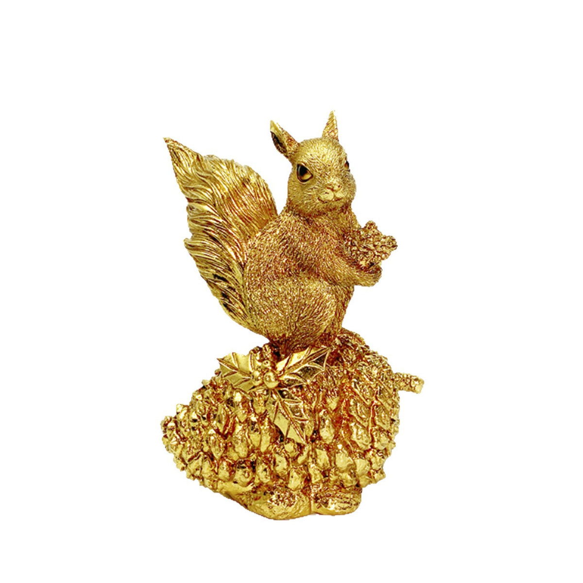 Dekorative Eichhörnchen Skulptur auf einem Zapfen Brehn