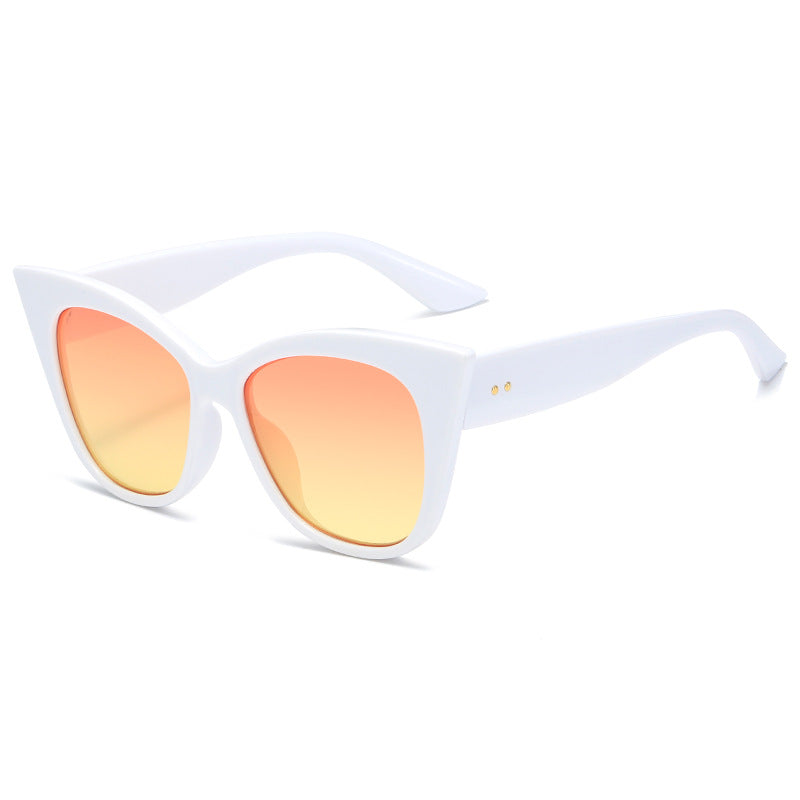 Damen extravagante Cat-Eye-Sonnenbrille mit verspiegelten Gläsern Brehn