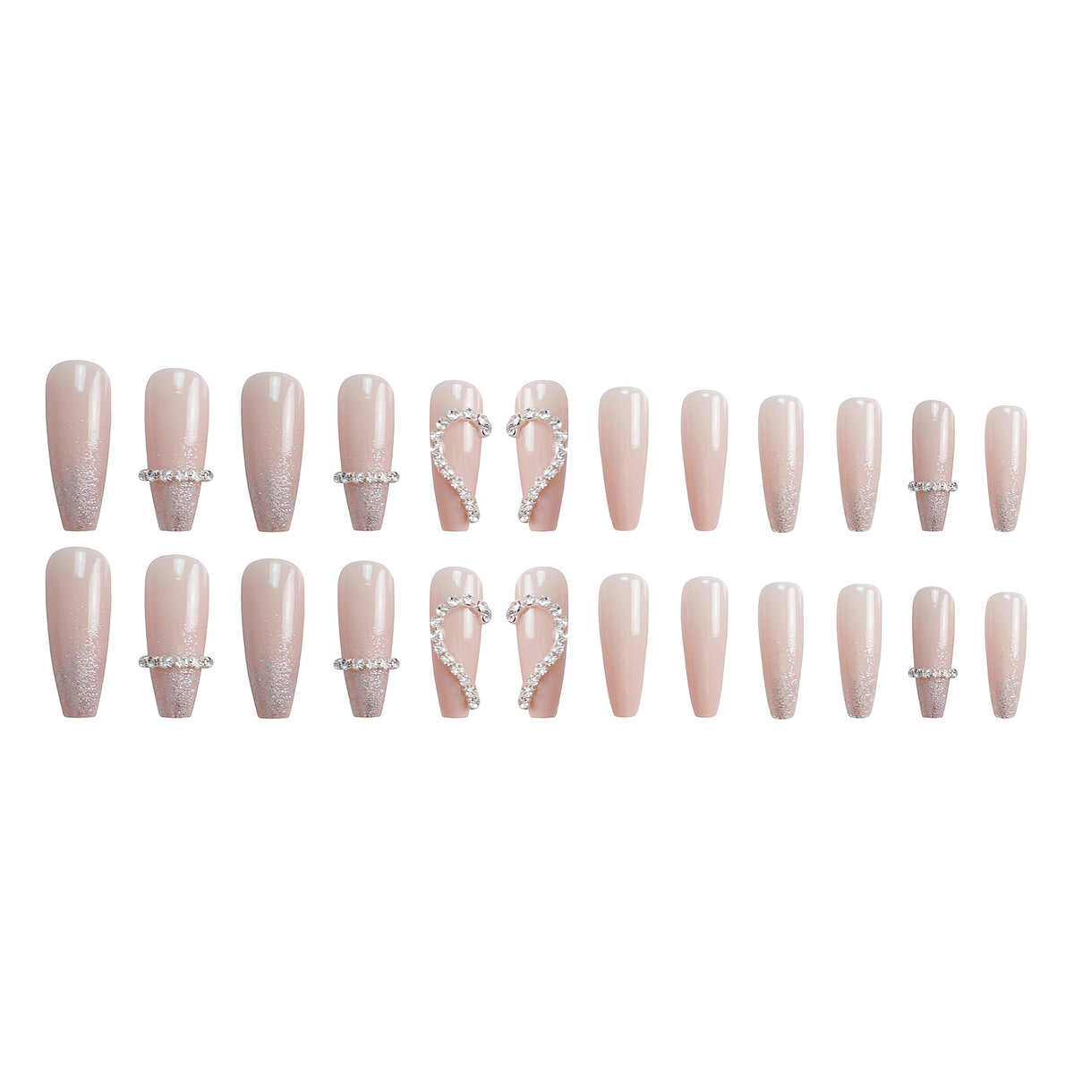 Rhinestone-beschichtet Press-On Nagelkunst Set Brehn 1790727345
