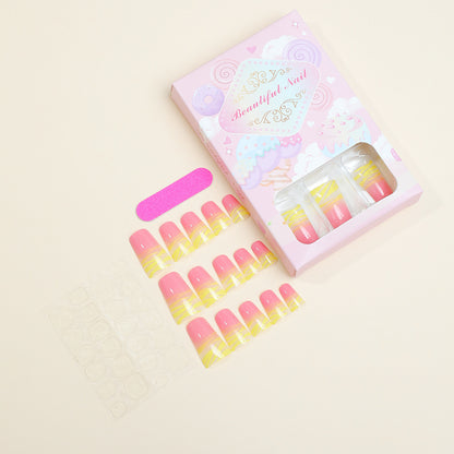 Künstlerisches Ombre Press-On Nagelset Brehn