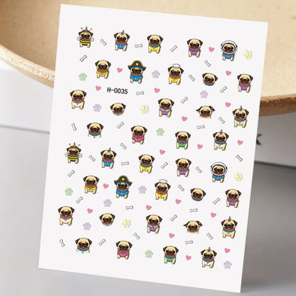 Niedliche Hunde-Themen-Nagelkunst-Sticker