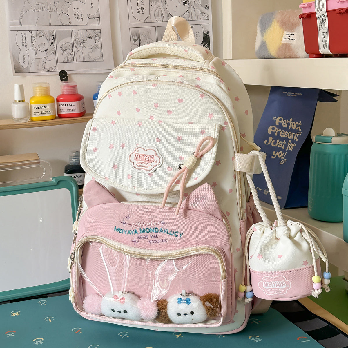 Stylische Wasserfeste Sternmuster Rucksack Brehn