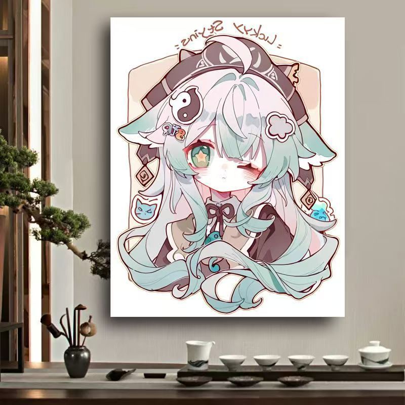 Verspielt Anime-Charakter Leinwand Kunst Brehn