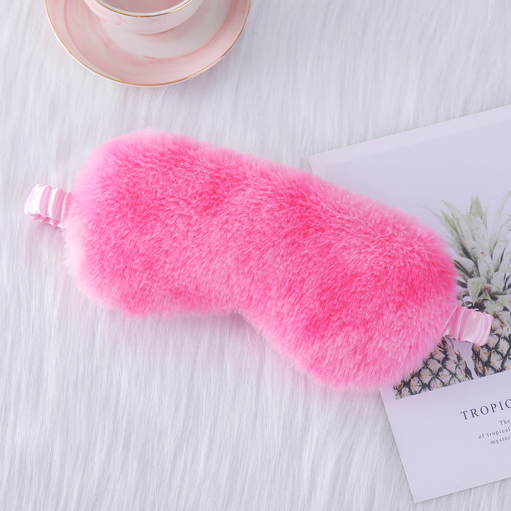 Damen nan kuschelige Schlafmaske aus Plüsch mit verstellbarem Elastikband und lichtundurchlässigem Innenfutter Brehn