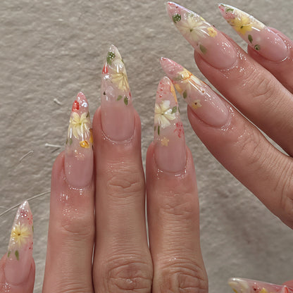 Florale Kunst Acryl Nagelspitzen Brehn