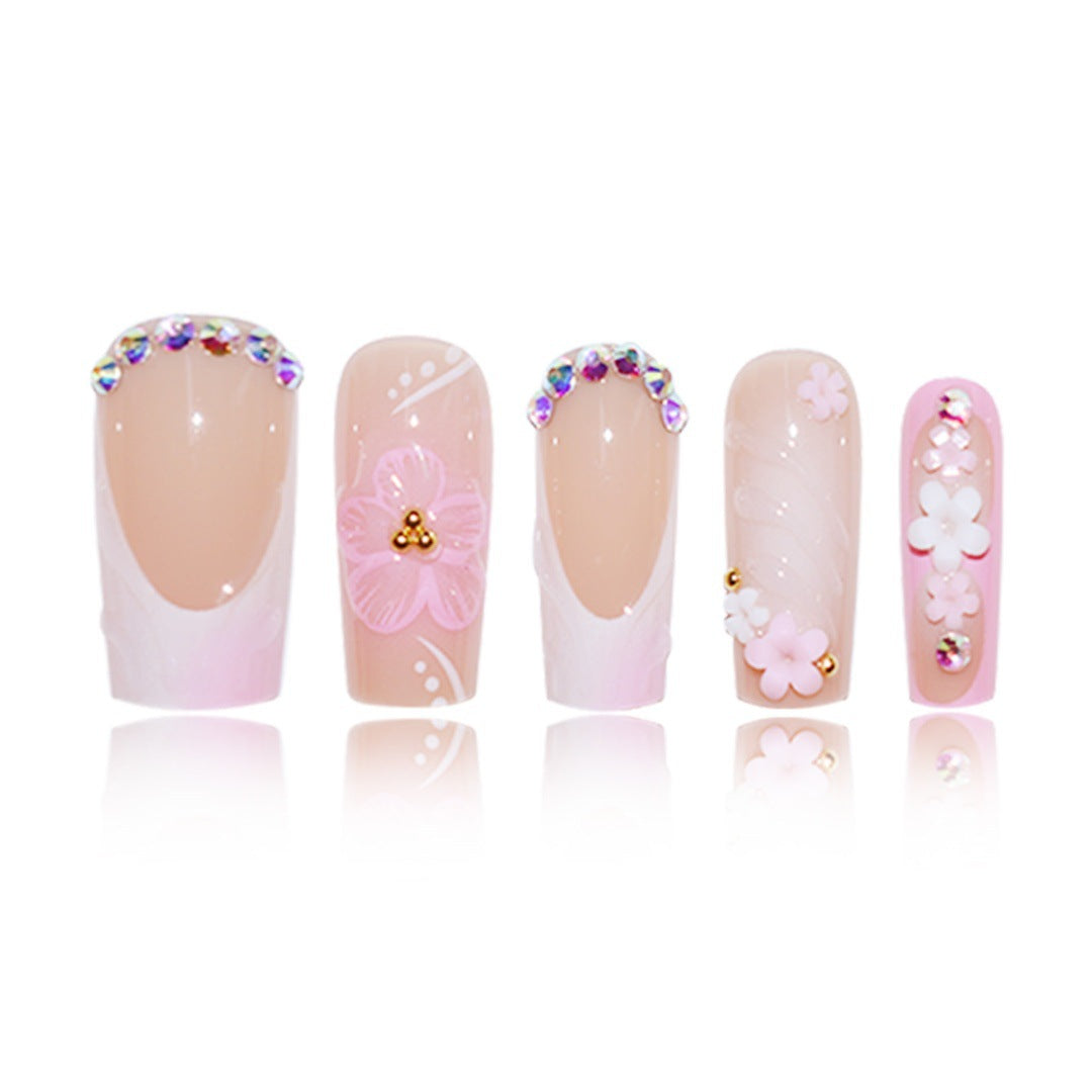 Künstlerische 3D-Blumen-Presse-on-Nagelverlängerungen Brehn