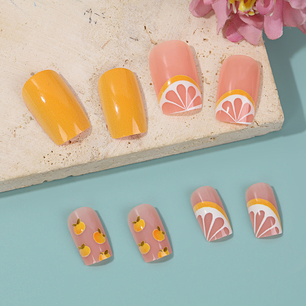 Kunstnagel Set mit fruchtigem Lemon-Design Brehn