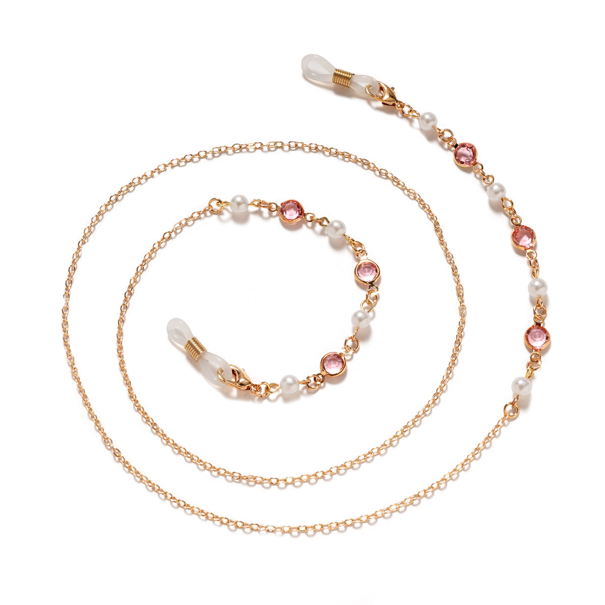 Premium Perlen- und Amethyst-Brillekette Brehn