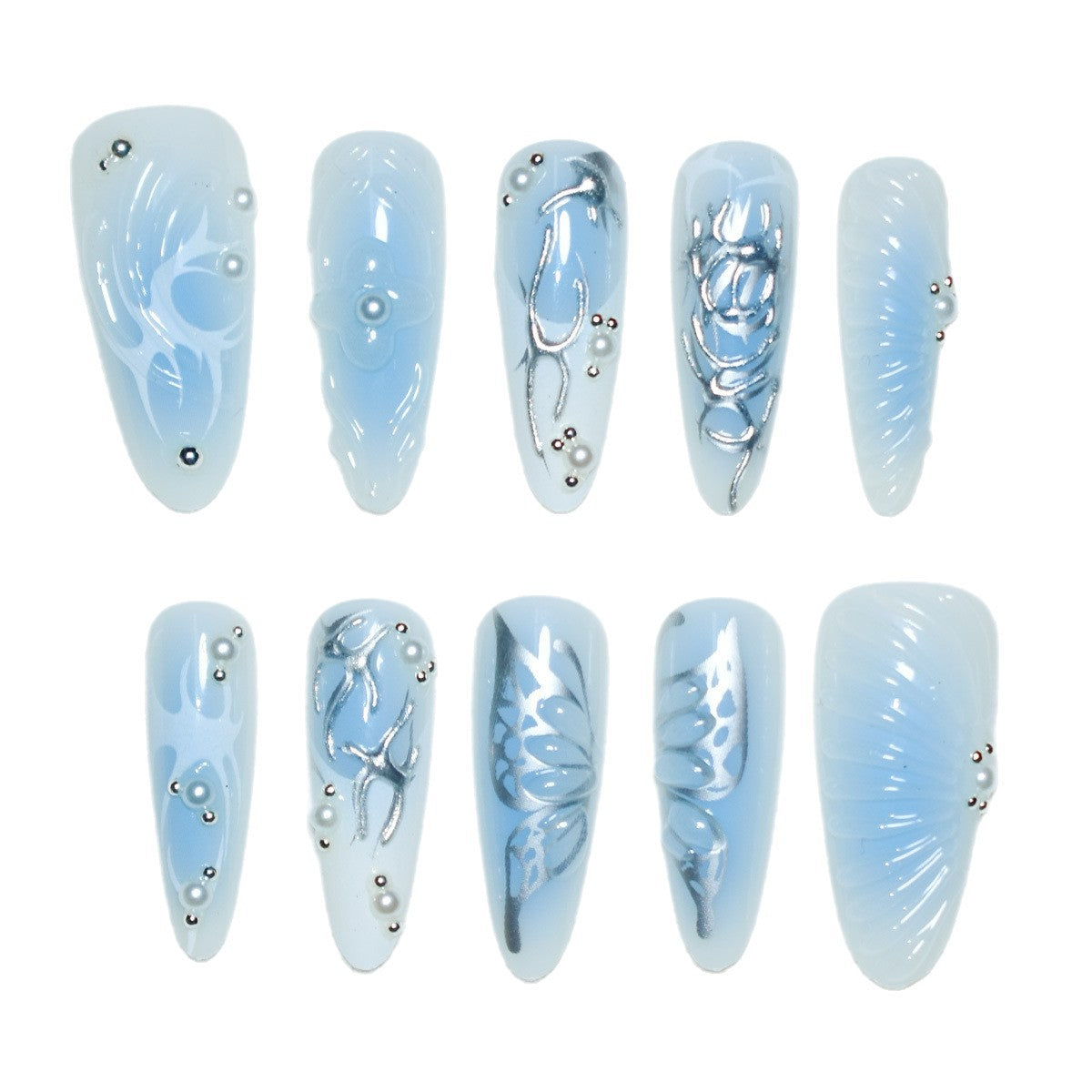 Künstlerisches 3D-Acryl-Nageldesign Brehn