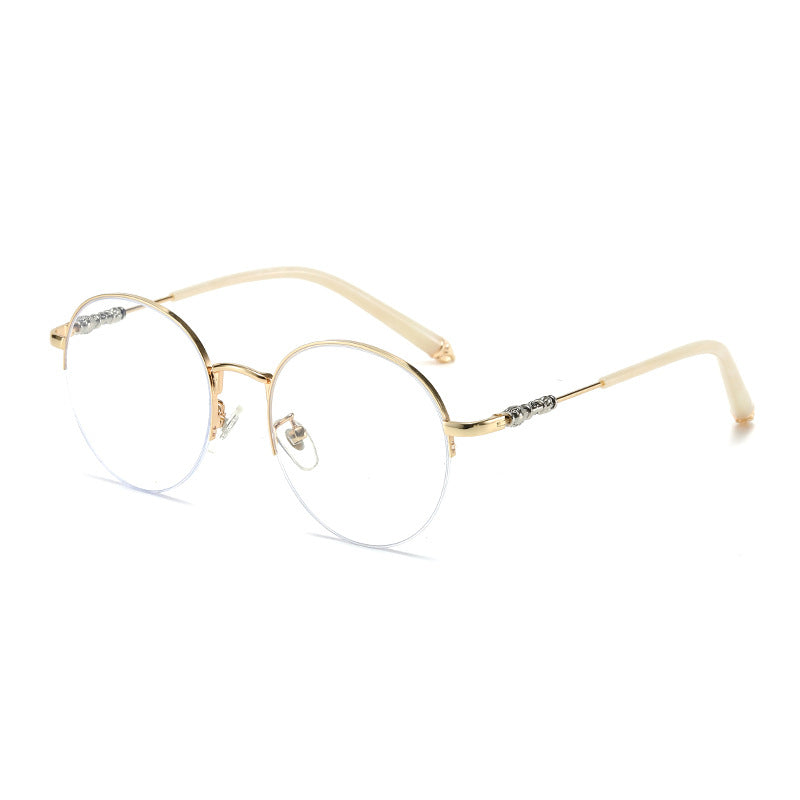 Damen runde Sonnenbrille mit elegantem Metallrahmen und komfortablen Nasenpads Brehn