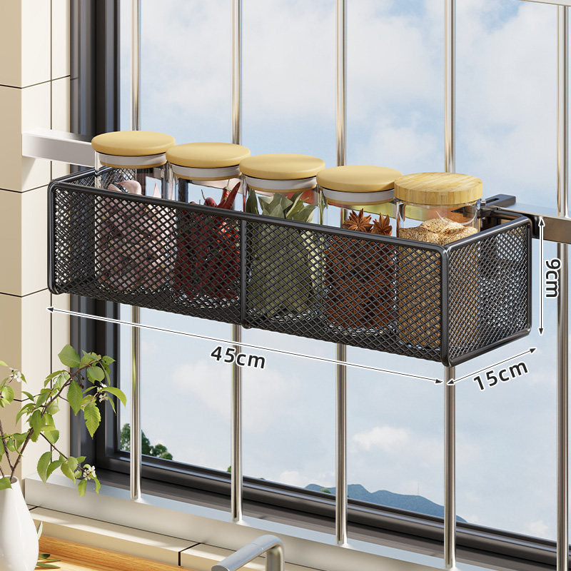 Fenster-Montierter Netz-Gewürzregal und Bar Hängeleiste Organizer