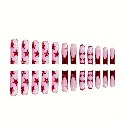Star-Accent Press-On Nagelkunst Brehn