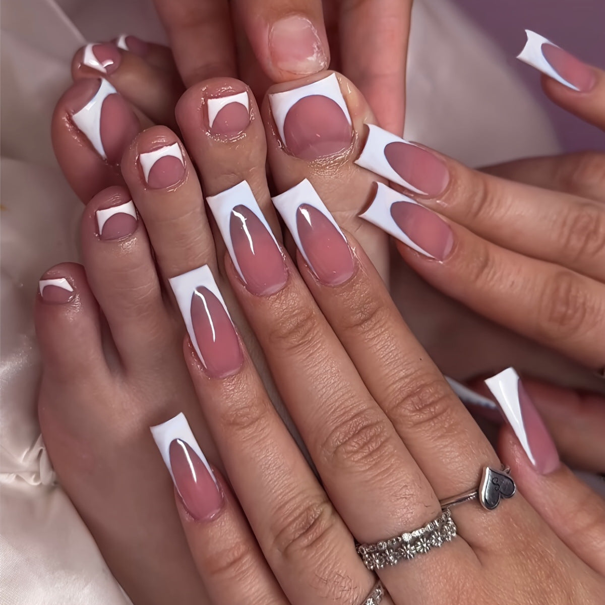 Künstlerisches Dual Design Press-On Nagelset Brehn