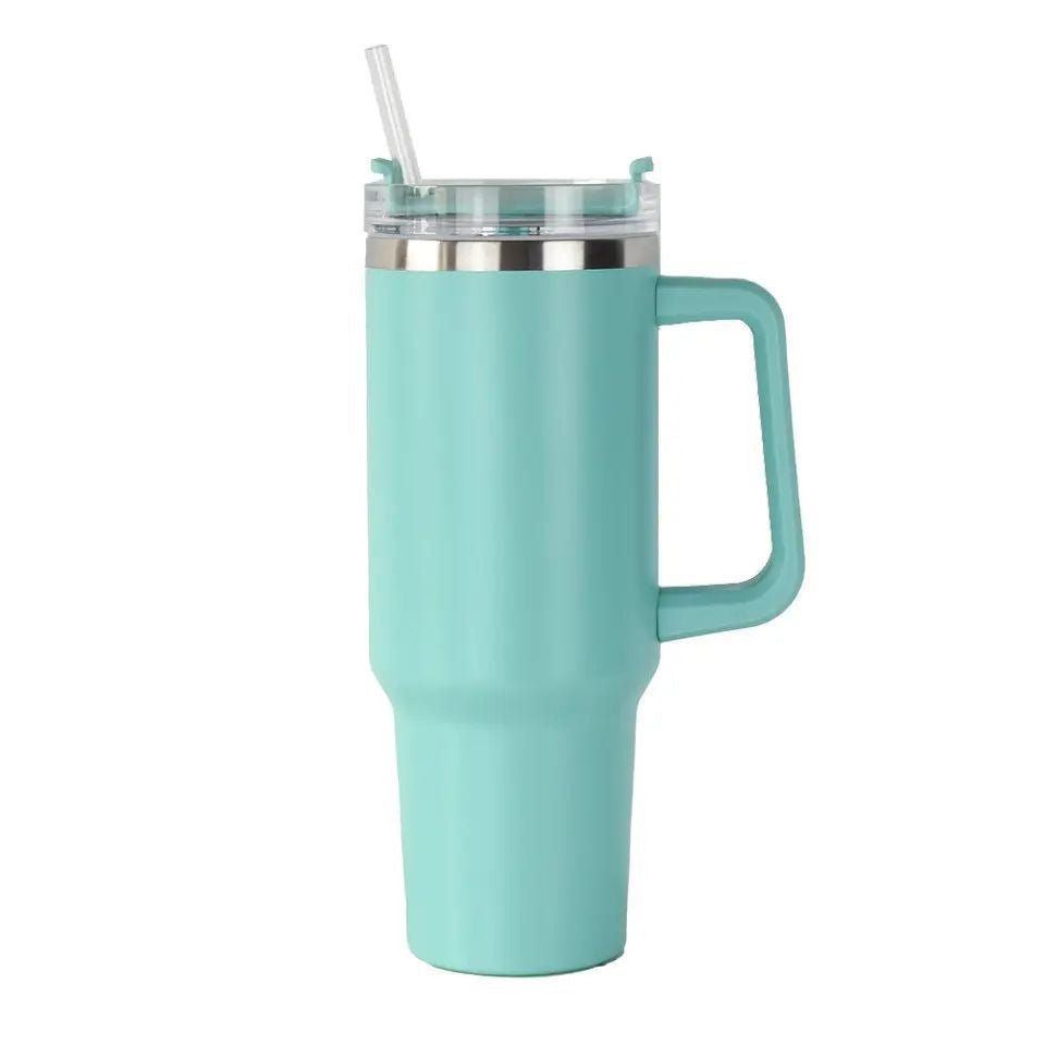 Damen Isolierter Trinkbecher mit Handgriff und Strohhalm Brehn