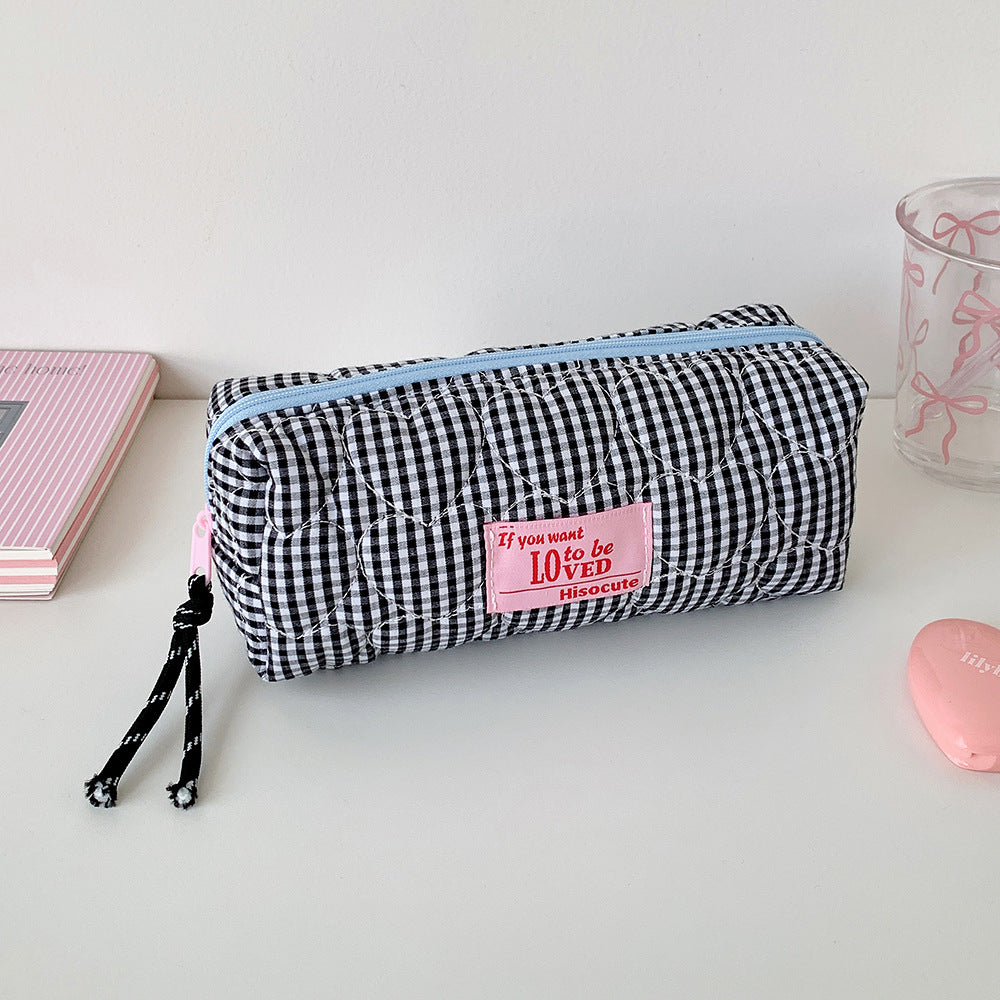 Gepatchtes Gingham Stiftetui Brehn