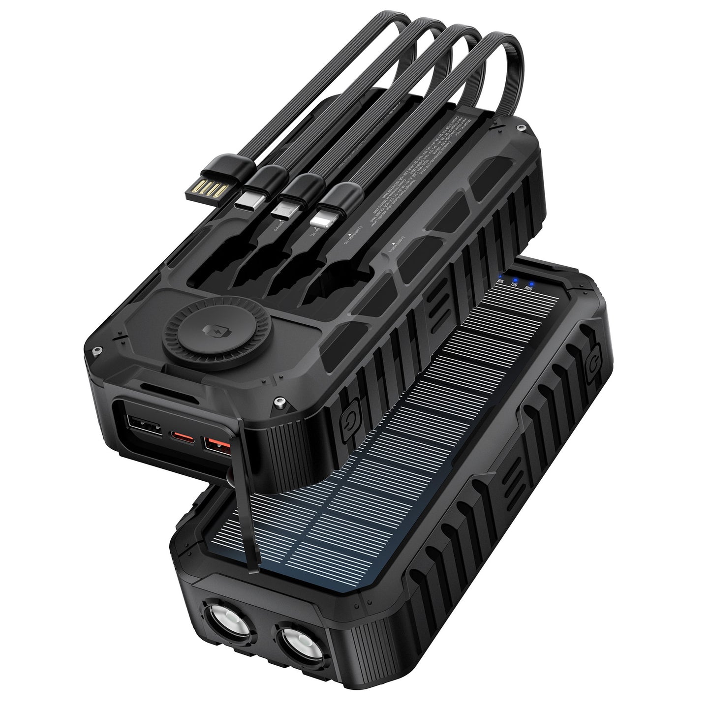 Multifunktionale Solar-Powerbank mit Integriertem LED-Licht Brehn