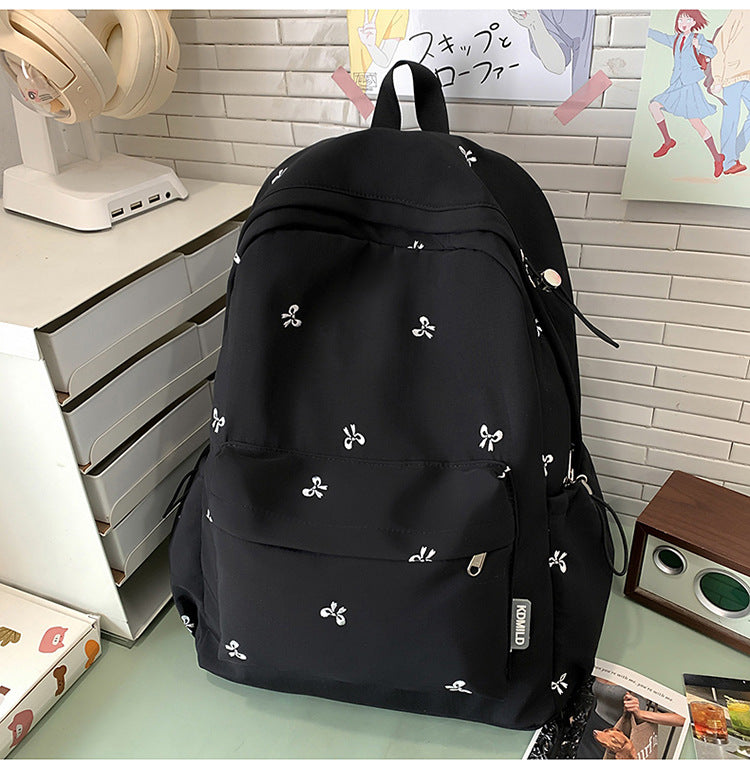 Bestickter Blumenmuster-Schulrucksack
