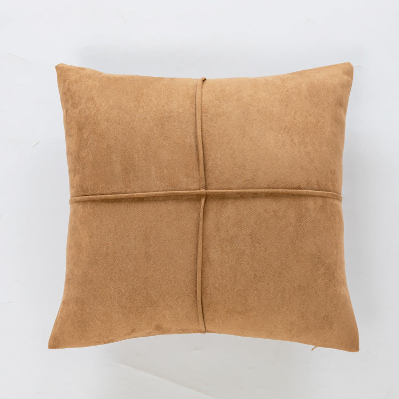 Plüsch Faux Fur Gerippter Quadrat-Wurfkissen mit Kanal-Quilt-Struktur