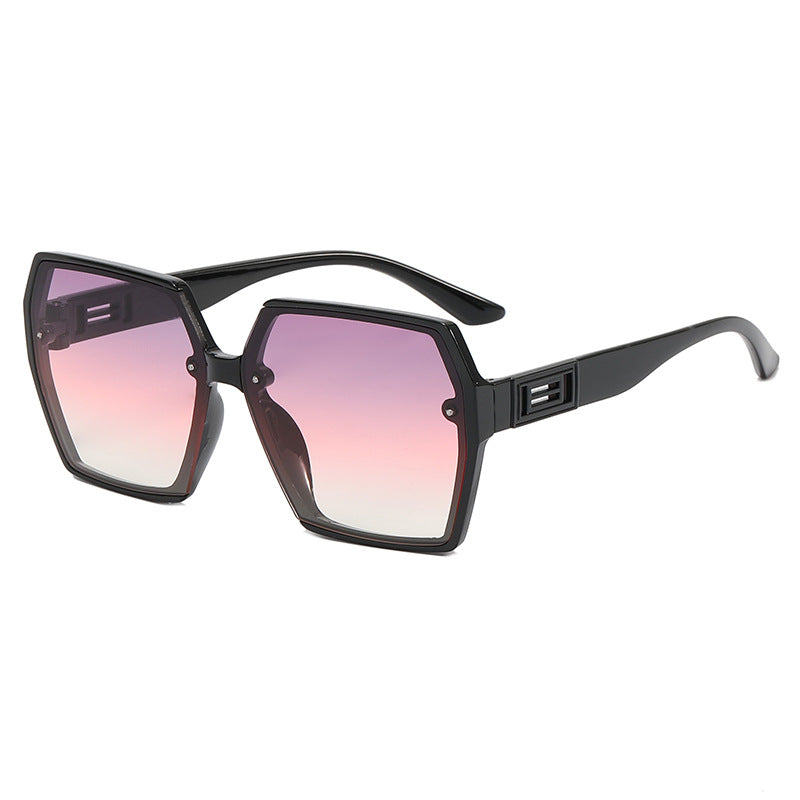 Damen Geometrische Oversized-Sonnenbrille mit modernem Rahmen Brehn