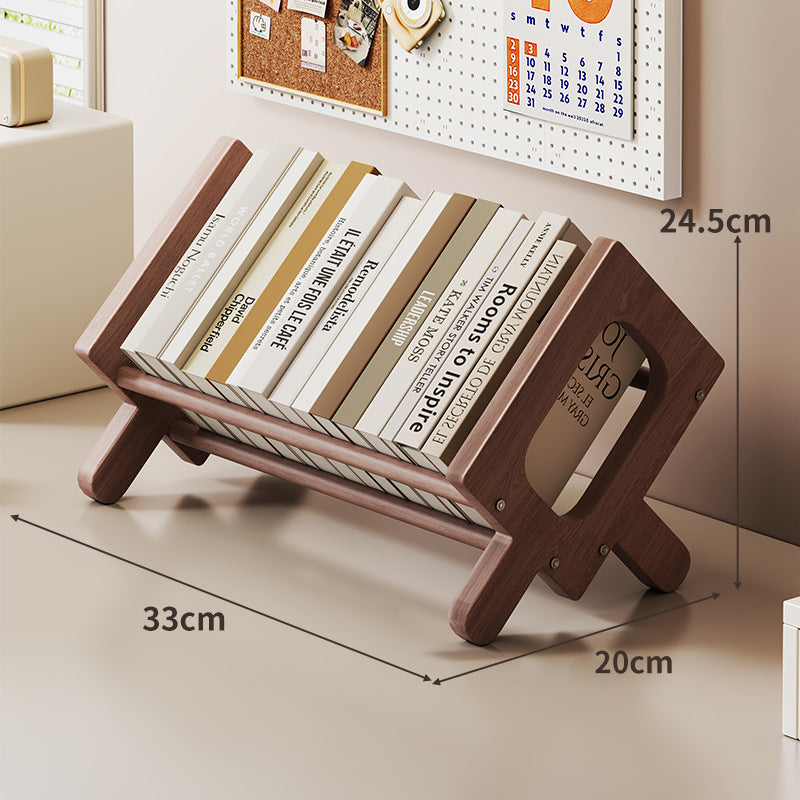 Abgewinkelter Bambus-Desktop-Buch- und Zeitschriftenständer mit rutschfesten Stäben